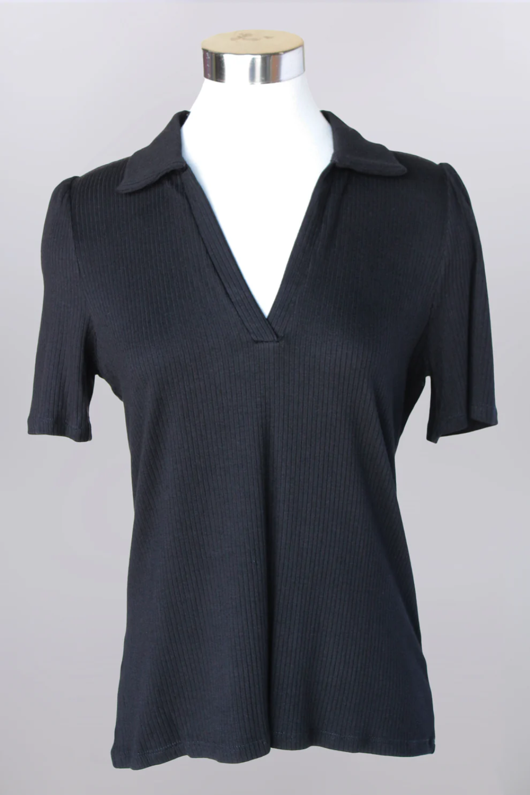 Everyday Collared Ribbed Knit Top