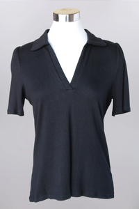 Everyday Collared Ribbed Knit Top