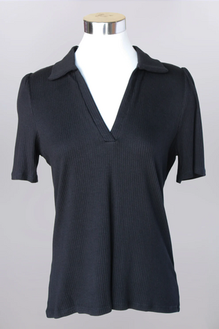 Everyday Collared Ribbed Knit Top