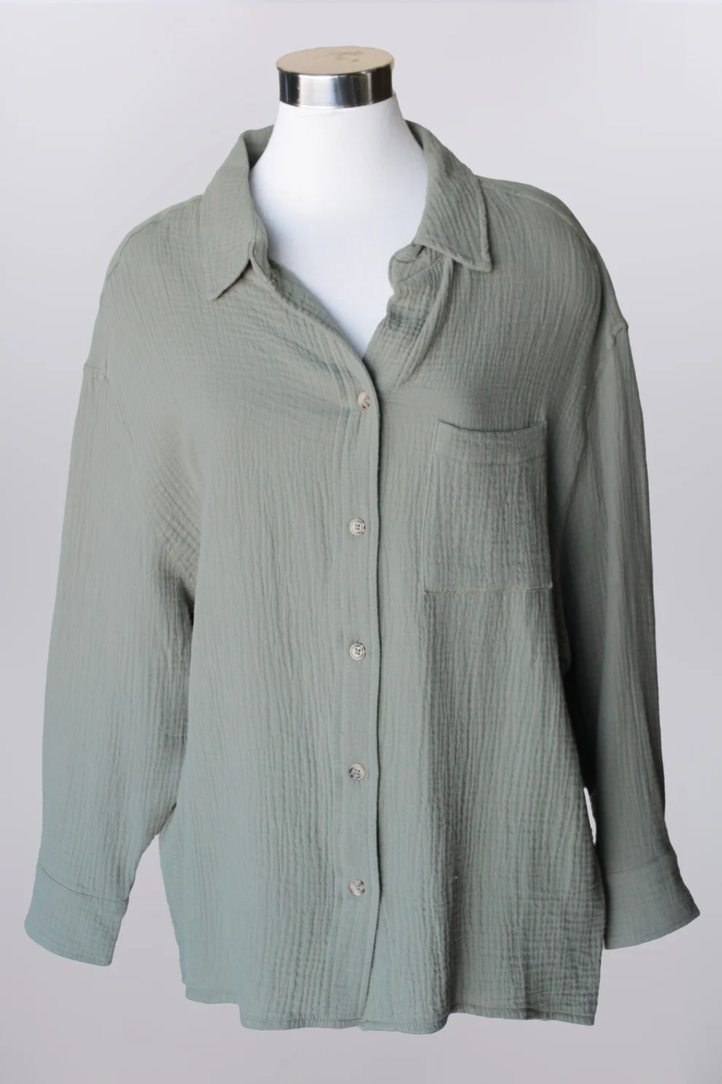 One Wish Gauze Button Down Shirt