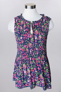 My Love Plisse Floral Print Top