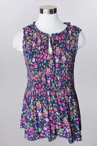 My Love Plisse Floral Print Top