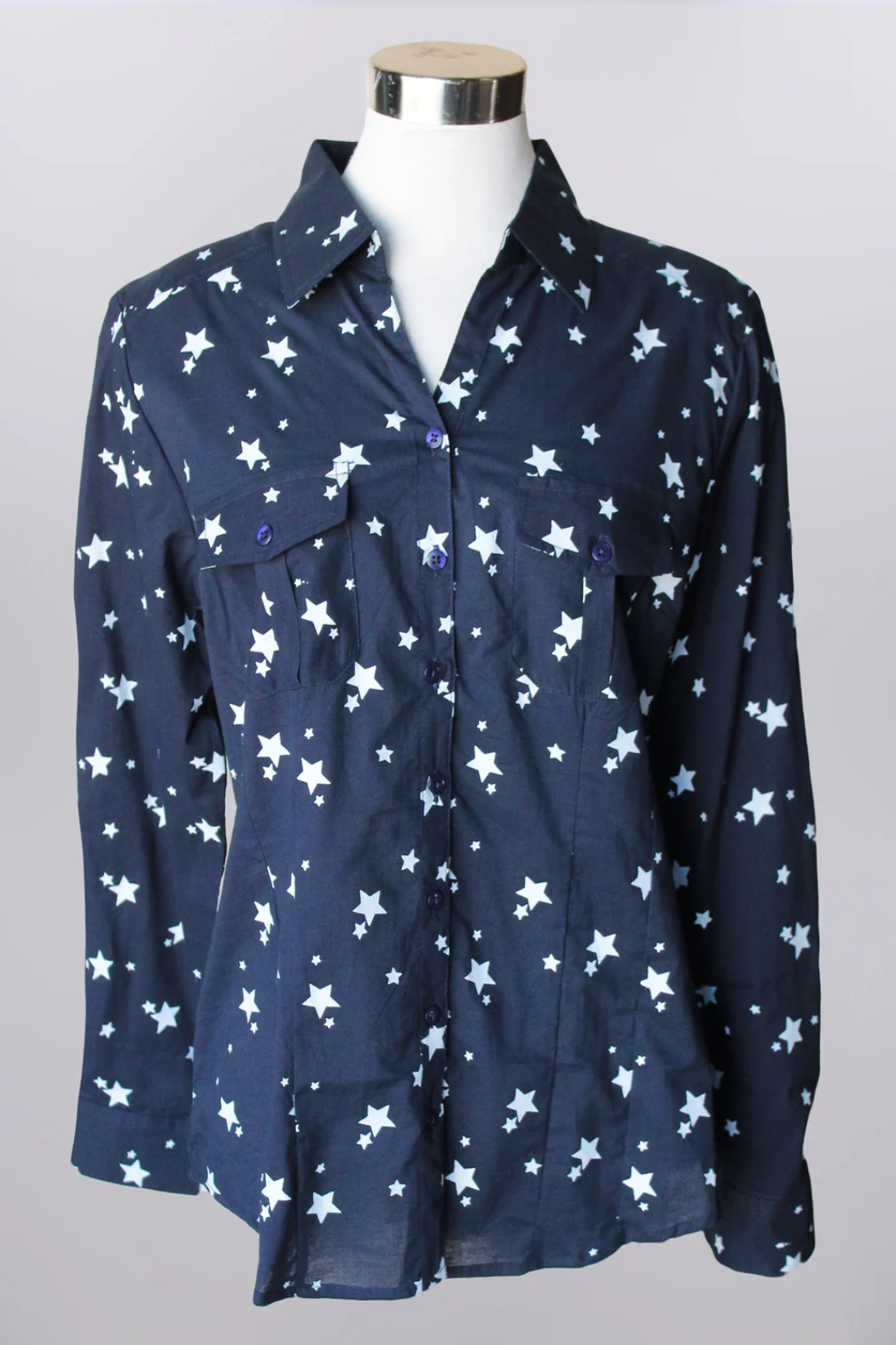 Counting Stars Print Button Down Shirt