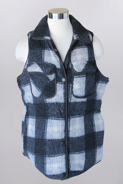 Blue River Boucle Plaid Reversible Vest