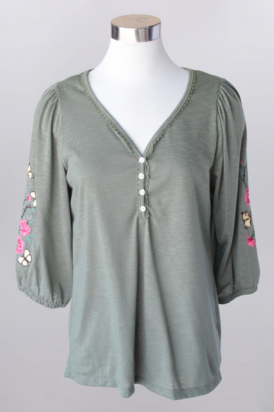 Echo Boho Peasant Knit Top