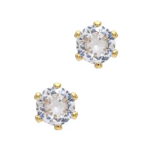 Laura Janelle Gold Round Crystal Stud Earrings