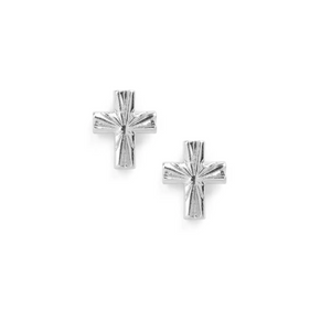 Laura Janelle Silver Starburst Cross Stud Earrings