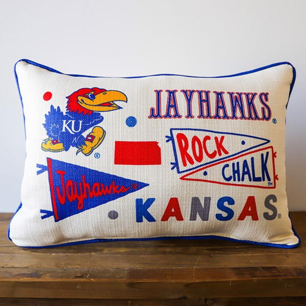 Kansas University Collegiate Cluster Pillow