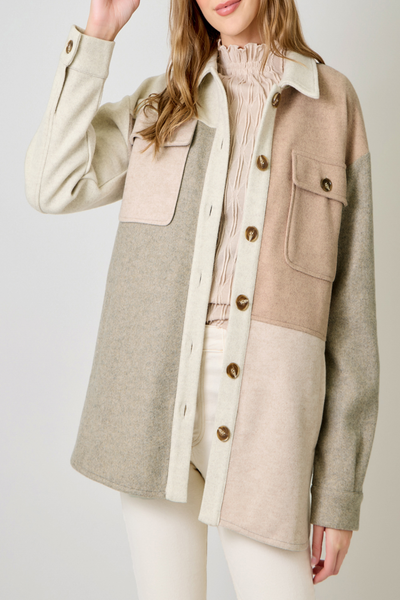 Hometown Color Blocked Shacket