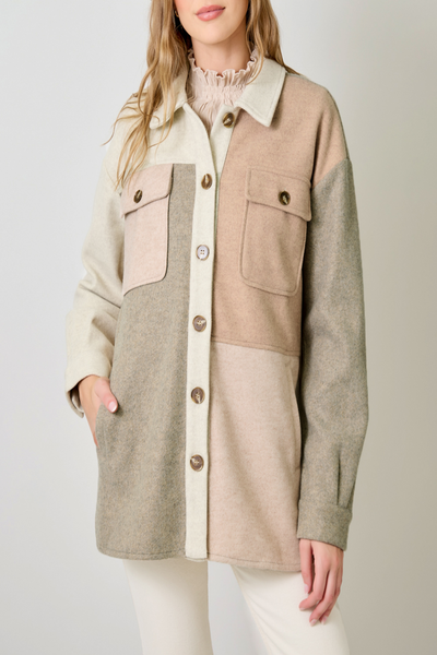 Hometown Color Blocked Shacket