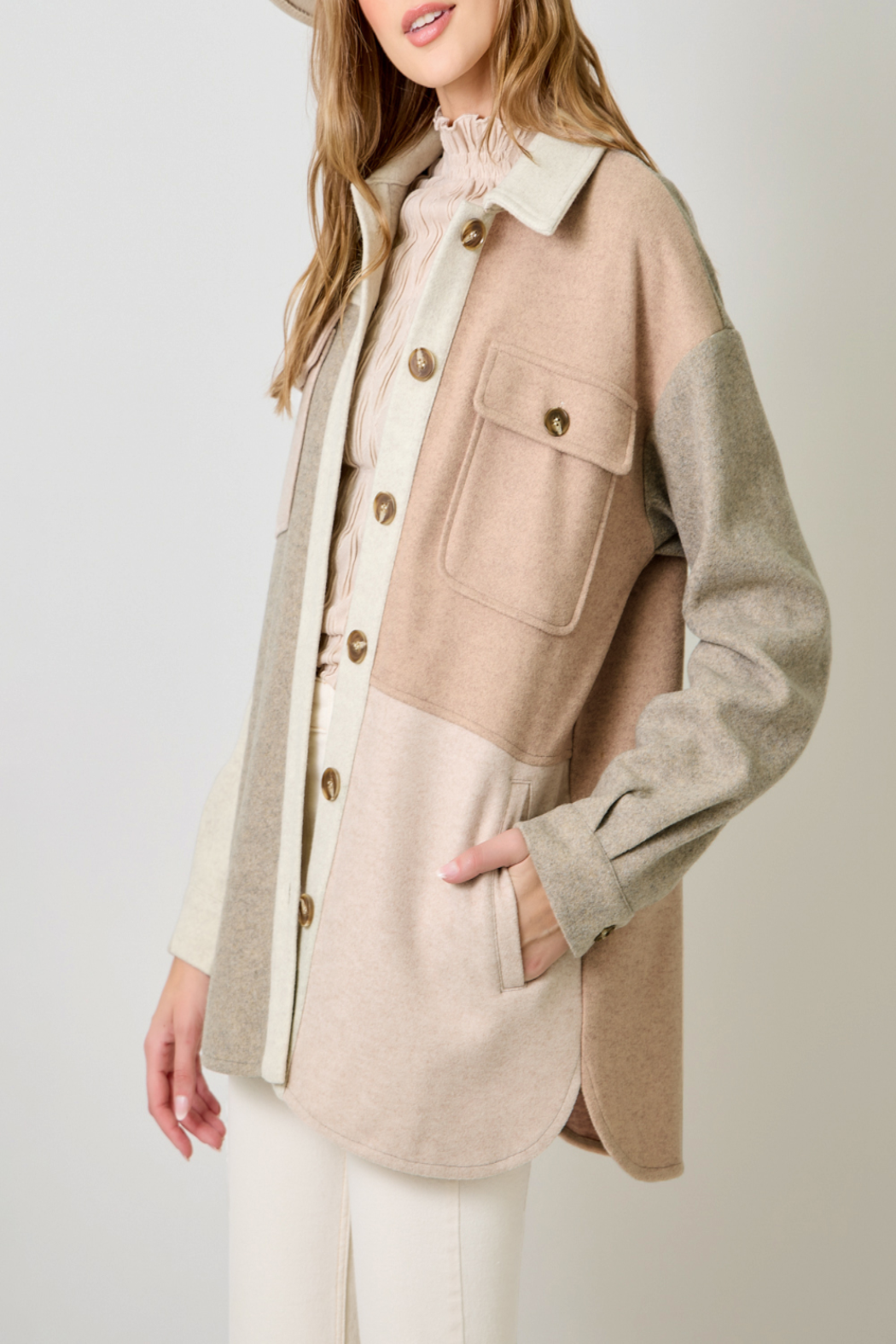 Hometown Color Blocked Shacket