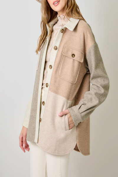 Hometown Color Blocked Shacket