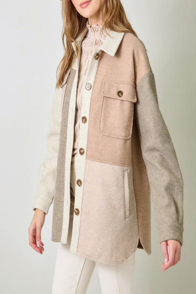 Hometown Color Blocked Shacket