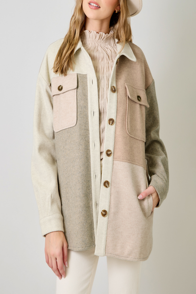 Hometown Color Blocked Shacket