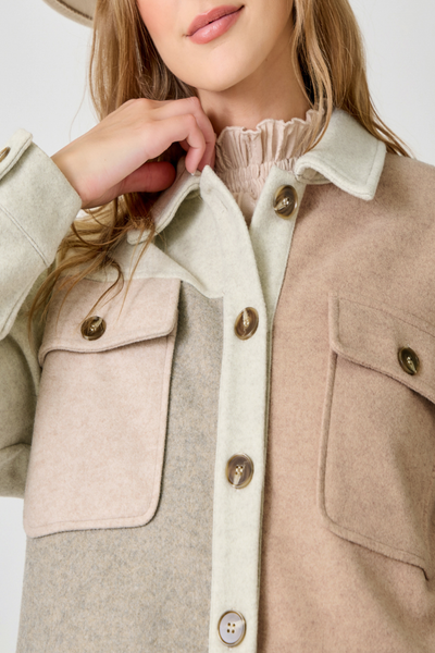 Hometown Color Blocked Shacket