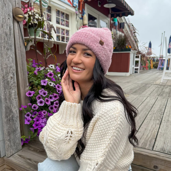 C.C Metallic Eyelash Cuff Beanie