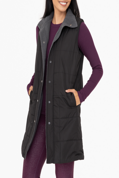 Moon Sherpa Lined Long Vest
