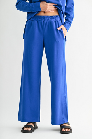 The Weekend Luxe Sand Wash Rib Wide Leg Pant