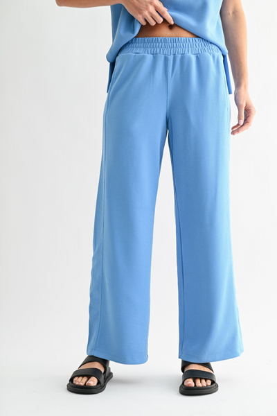 Iconic Luxe Sand Wash Rib Wide Leg Pants