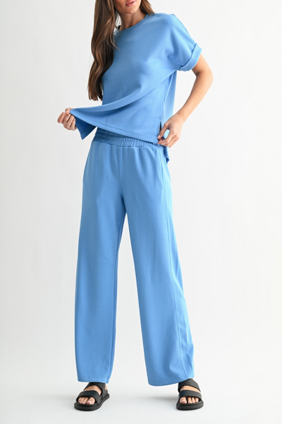 Iconic Luxe Sand Wash Rib Wide Leg Pants