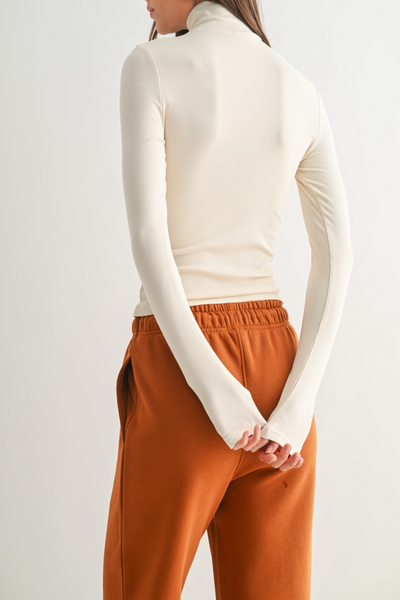 River Rhythms Micro Rib Turtleneck Top