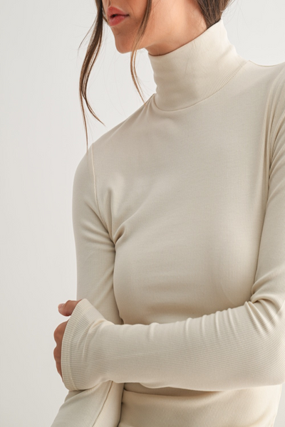 River Rhythms Micro Rib Turtleneck Top