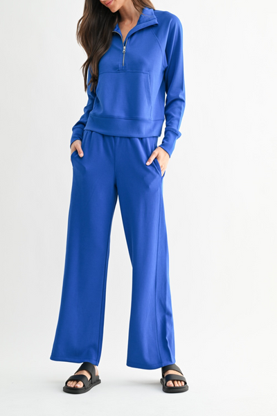 Chances Luxe Sand Wash Rib 1/4 Zip Pullover