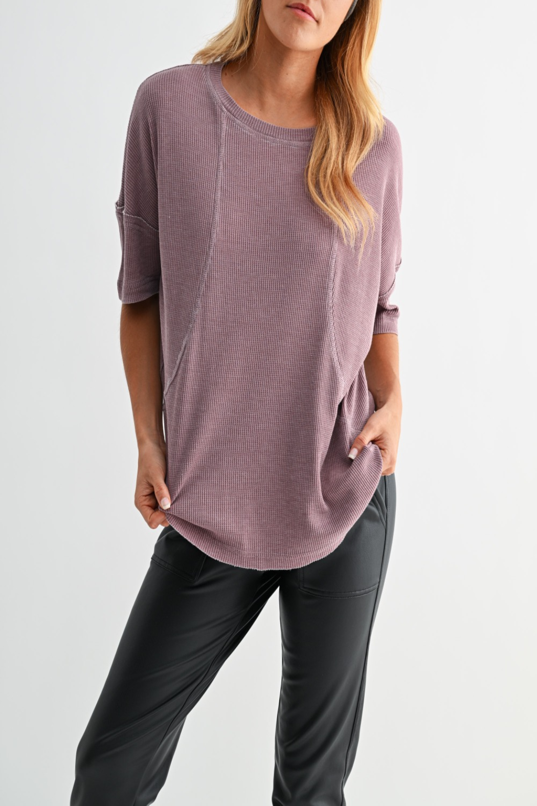 Sweeter Mineral Wash Waffle Tee