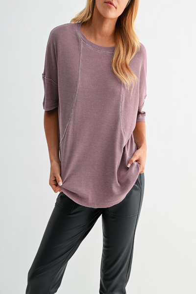 Sweeter Mineral Wash Waffle Tee