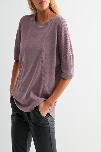 Sweeter Mineral Wash Waffle Tee