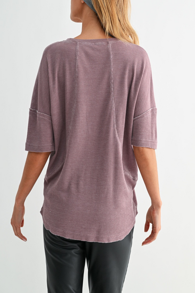 Sweeter Mineral Wash Waffle Tee