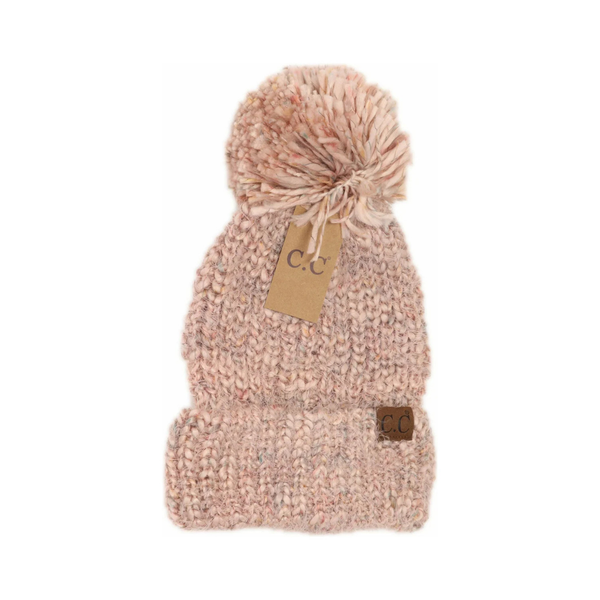 C.C Feather Knit Pom Beanie