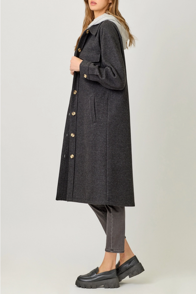 Woodland Twofer Hoodie Solid Coat