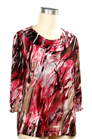 Horizon Marbled Print Top