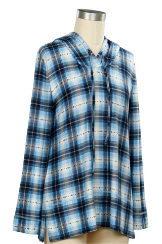 Parisa Plaid Hoodie Top