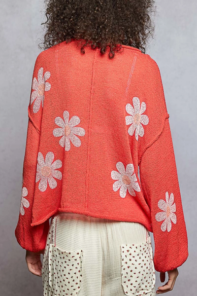 Blossoms Floral Print Sweater