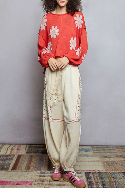 Blossoms Floral Print Sweater