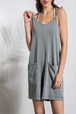 From The Start Slouchy Mineral Washed Romper