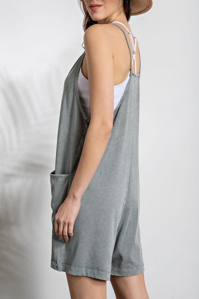 From The Start Slouchy Mineral Washed Romper