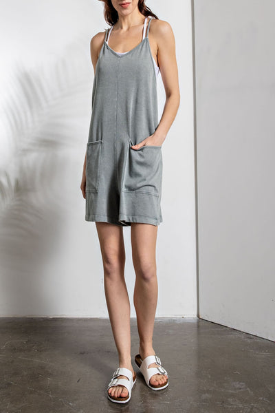 From The Start Slouchy Mineral Washed Romper