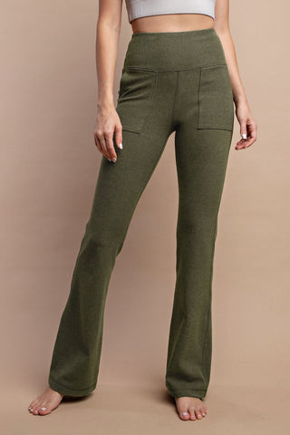 Steal The Show Ribbed Brushed Knit Bell Bottoms