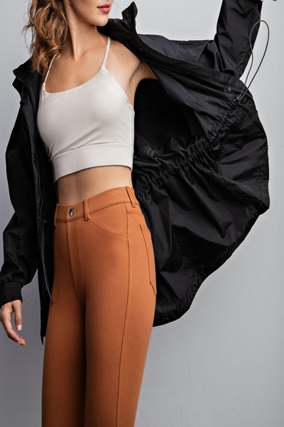 On The Go Oversized Parachute Full Zipper Jacket