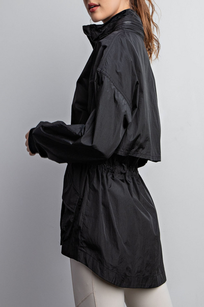 On The Go Oversized Parachute Full Zipper Jacket