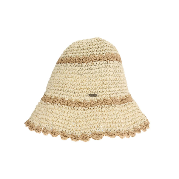 C.C Scalloped Edge Paper Straw Bucket Hat