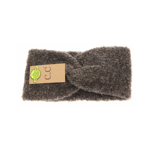 C.C Knitted Shearling Yarn Twisted Headwrap