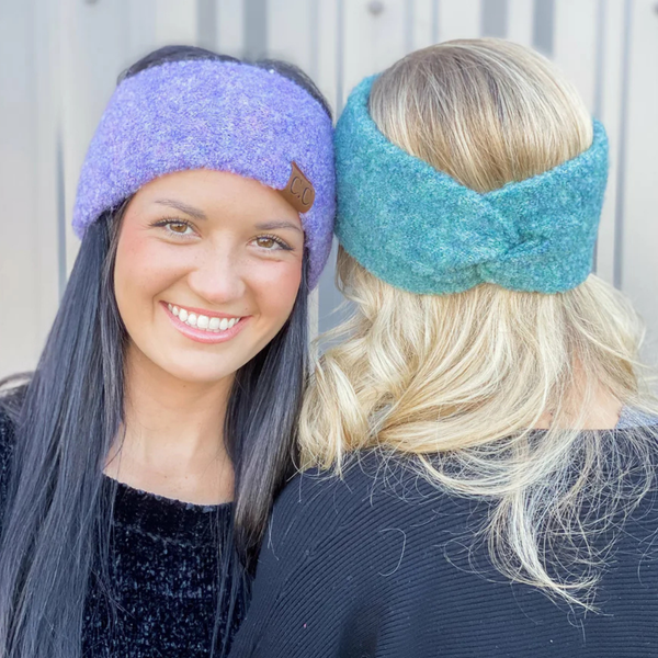 C.C Knitted Shearling Yarn Twisted Headwrap