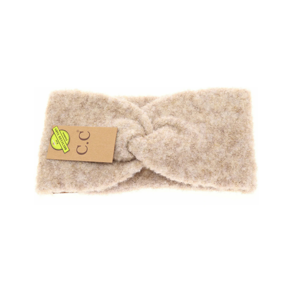 C.C Knitted Shearling Yarn Twisted Headwrap