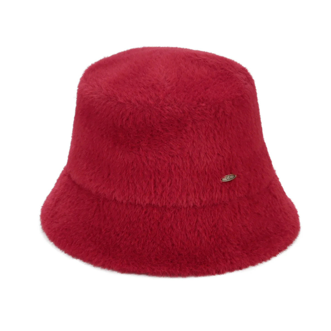 C.C Short Hair Faux Fur Bucket Hat