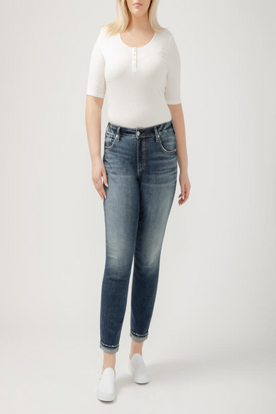 Boyfriend Mid Rise Slim Leg Jean