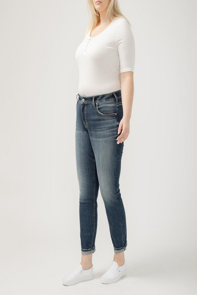 Boyfriend Mid Rise Slim Leg Jean